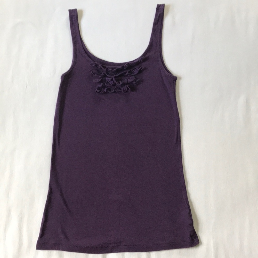 Old Navy Purple Ruffle Tank - Picture 2 of 3